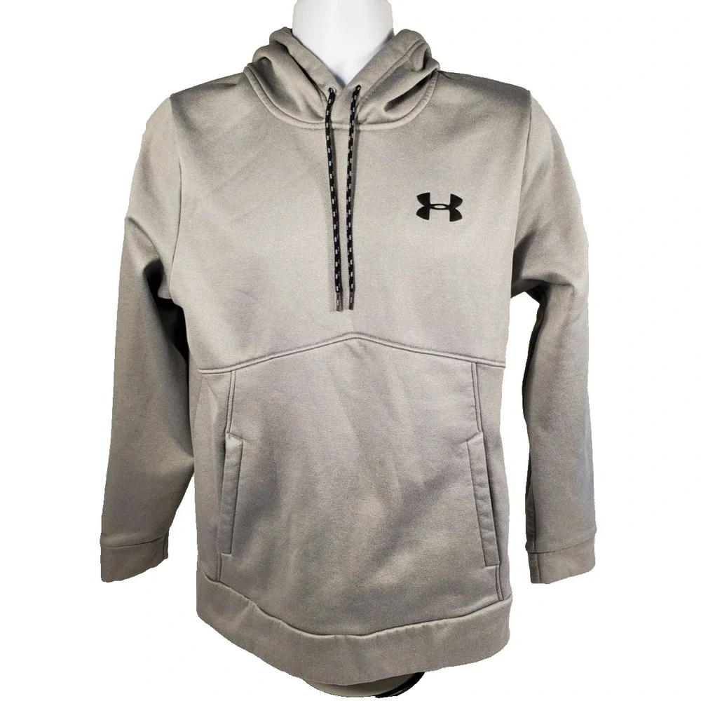 Under Armour Men's SM Gray Hoodie Loose‎ Fit Cold Gear Hooded Sweatshirt